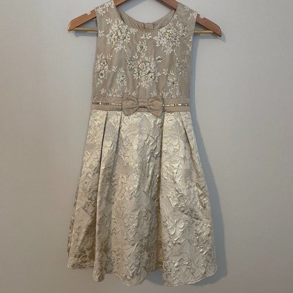 Monsoon Other - MONSOON Holiday Girls Gold Sleeveless Dress Size 11-12 Years